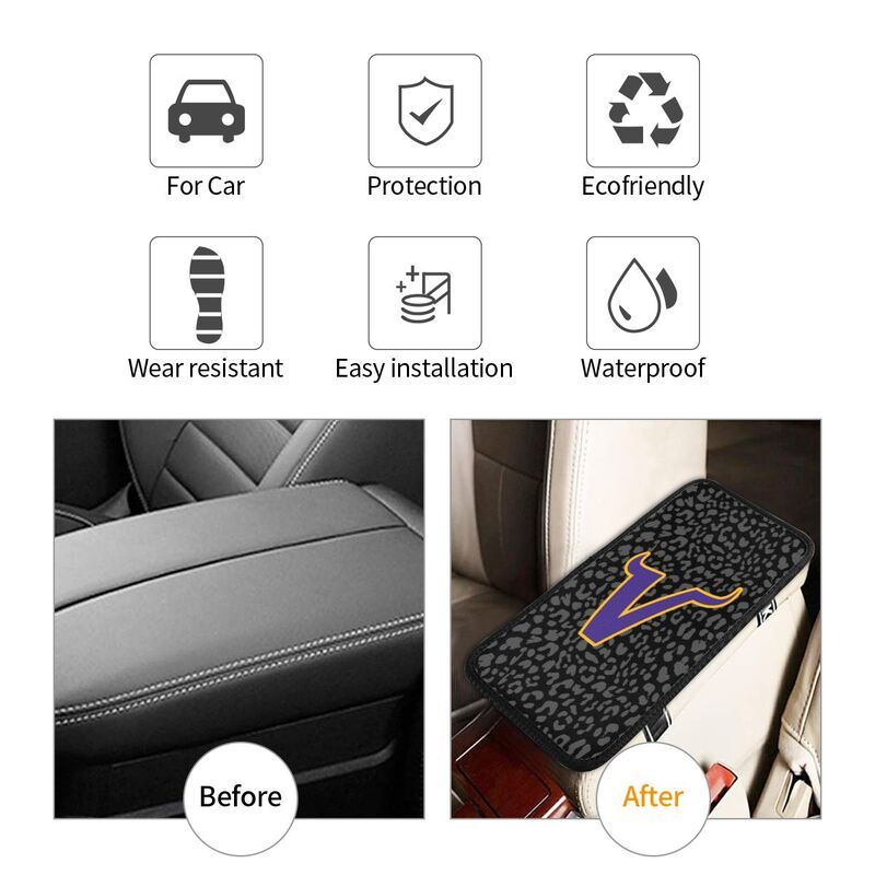 Minnesota Vikings 2 printed Car handrail box cushion Personalized car armrest cover