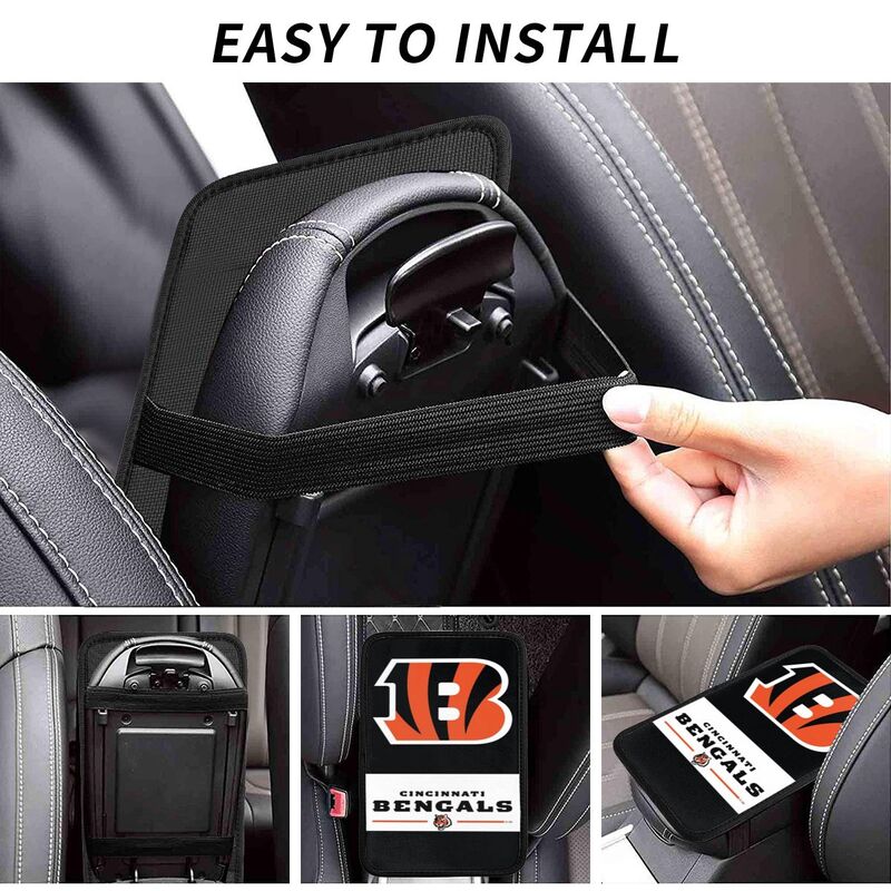 Car armrest box pad Cincinnati Bengals6 Printed central armrest box pad anti slip pad