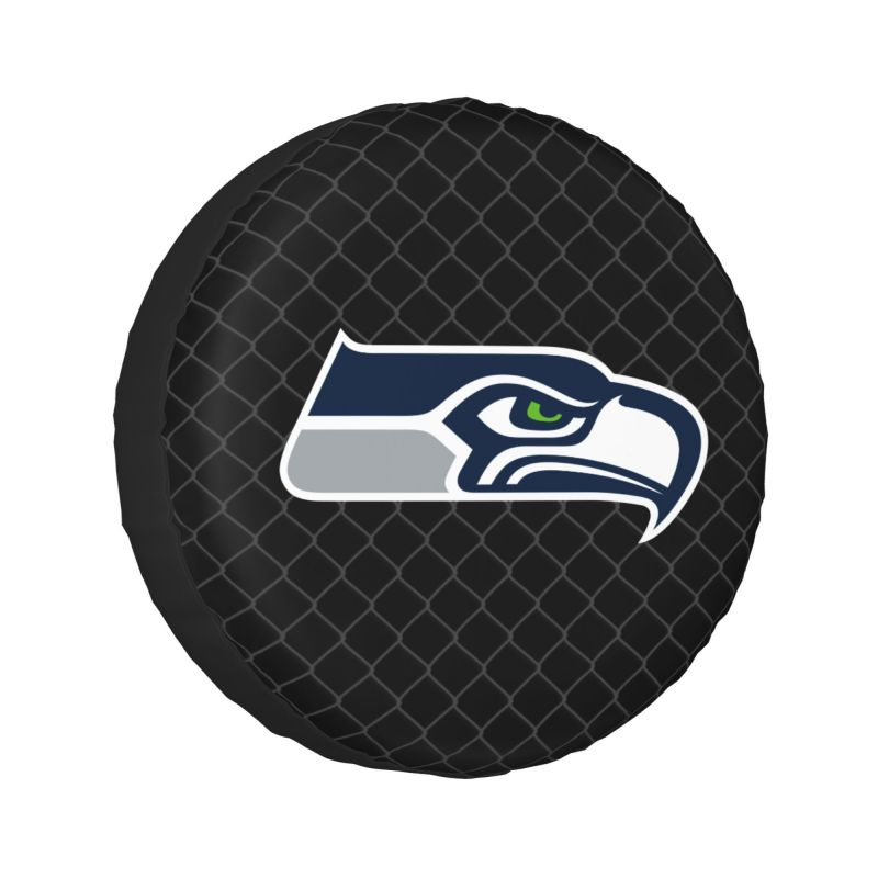 Seattle Seahawks Grid background car tire waterproof dustproof protective cover