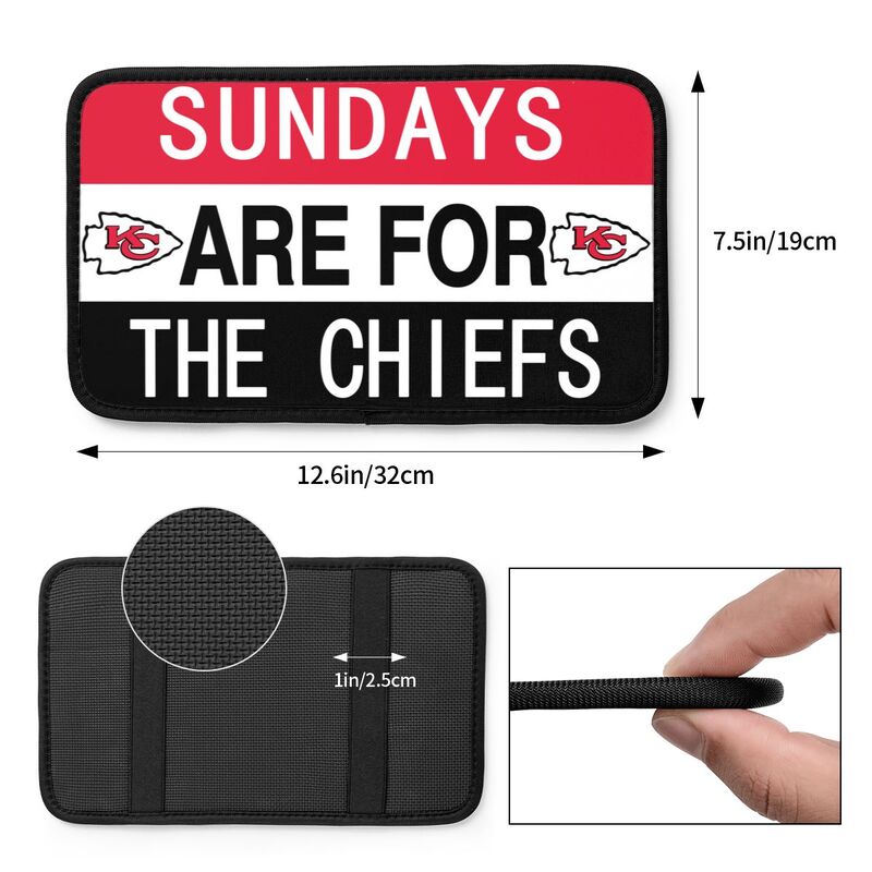Kansas City Chiefs Personalized printed car armrest cover Car handrail box cushion