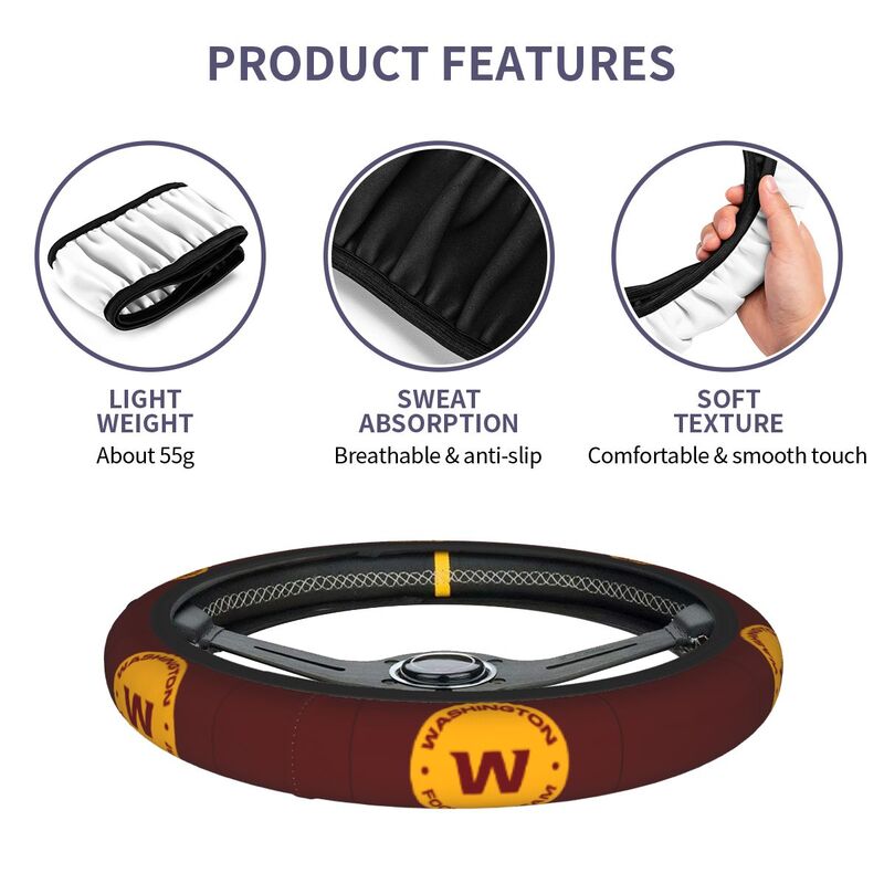 Washington Commanders Printed car protective cover elastic steering wheel cover