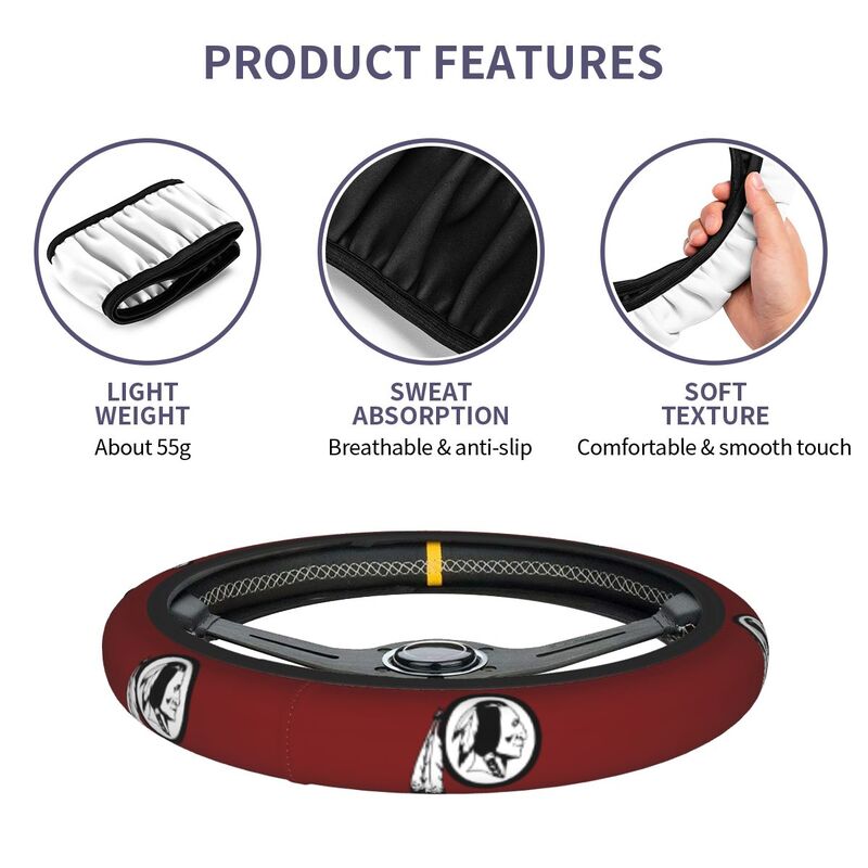 Washington Commanders 2 Printed elastic steering wheel cover anti slip breathable