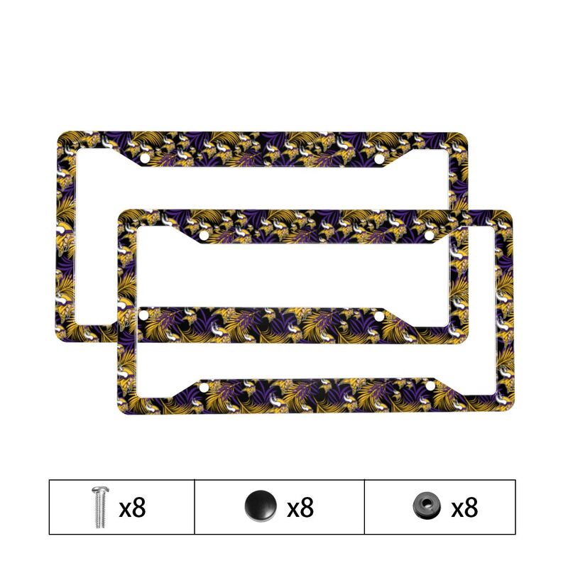 Minnesota Vikings Print Car license plate frame four hole license plate holder (one pair)
