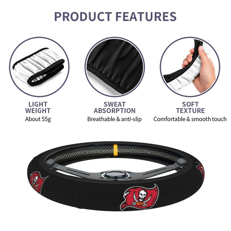 Tampa Bay Buccaneers Printed breathable elastic steering wheel anti slip cover