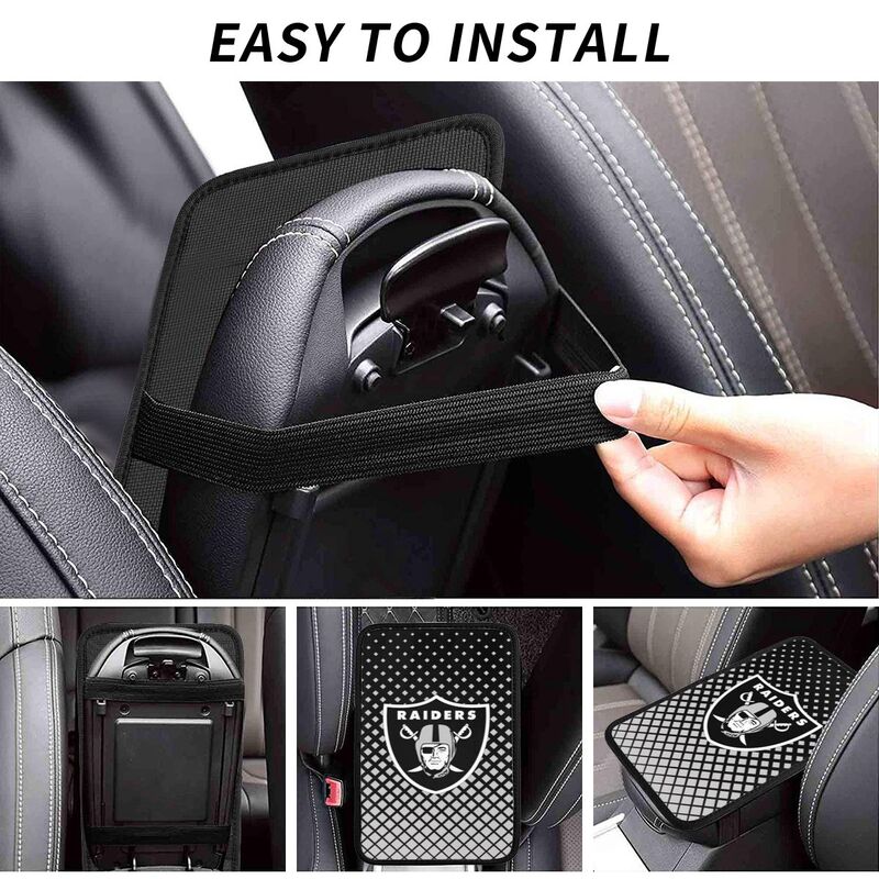 Las Vegas Raiders Car handrail box cushion Personalized printed car armrest cover
