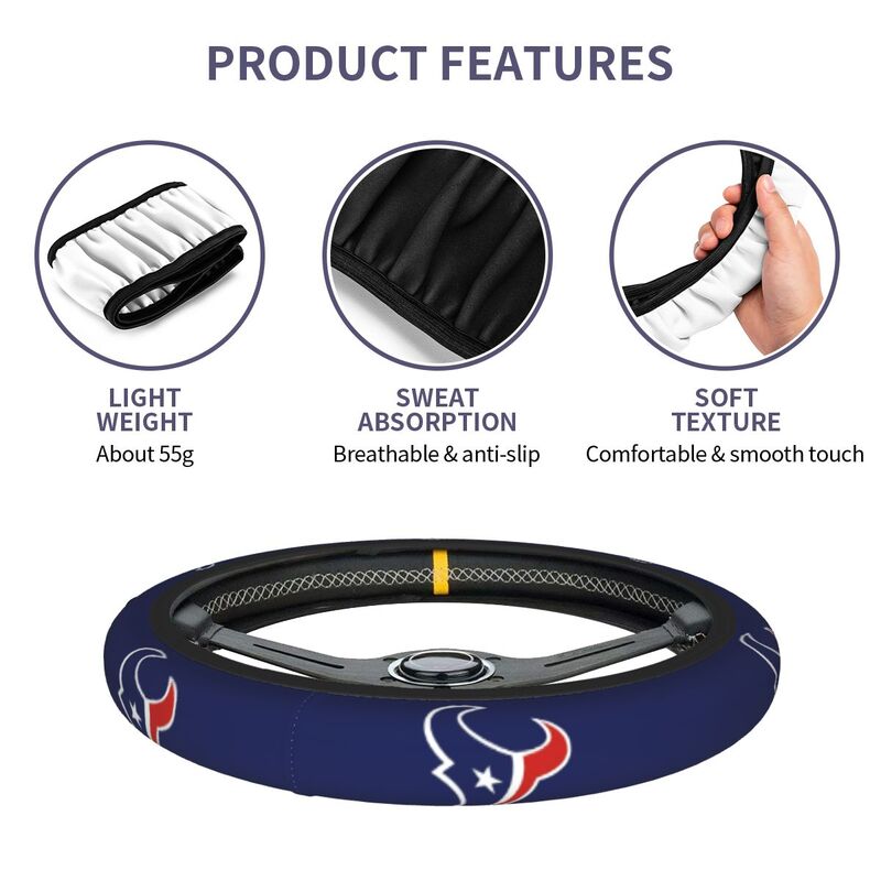 Houston Texans Printed elastic steering wheel cover car steering wheel protective cover