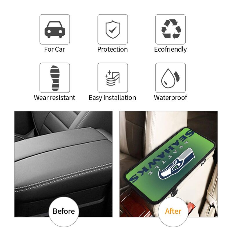 Seattle Seahawks2 Printed car armrest box pad anti-abrasion pad