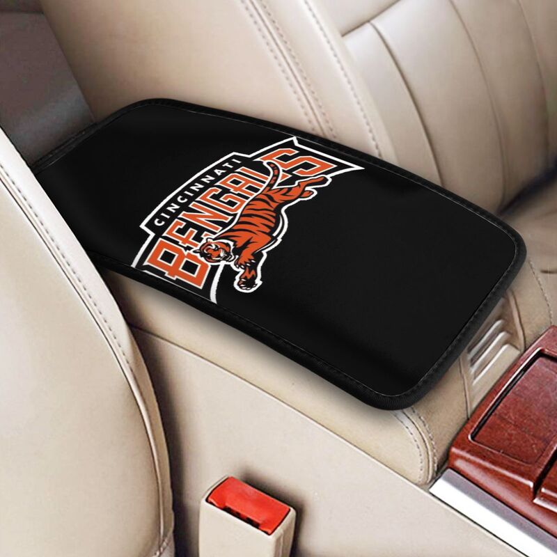 Car armrest box pad Cincinnati Bengals Printed central armrest box pad protective pad