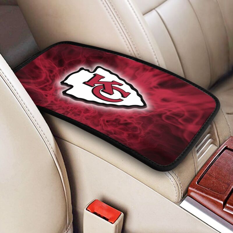 Car armrest box pad Kansas City Chiefs 5 Printed central armrest box cushion protective pad