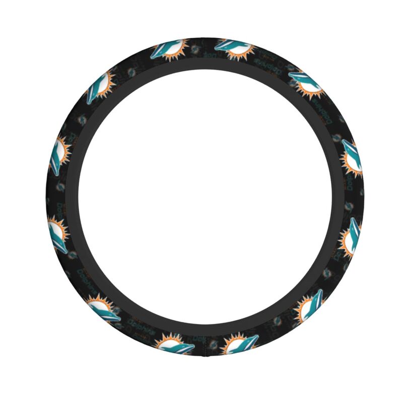 Miami Dolphins Printed breathable elastic steering wheel protective cover