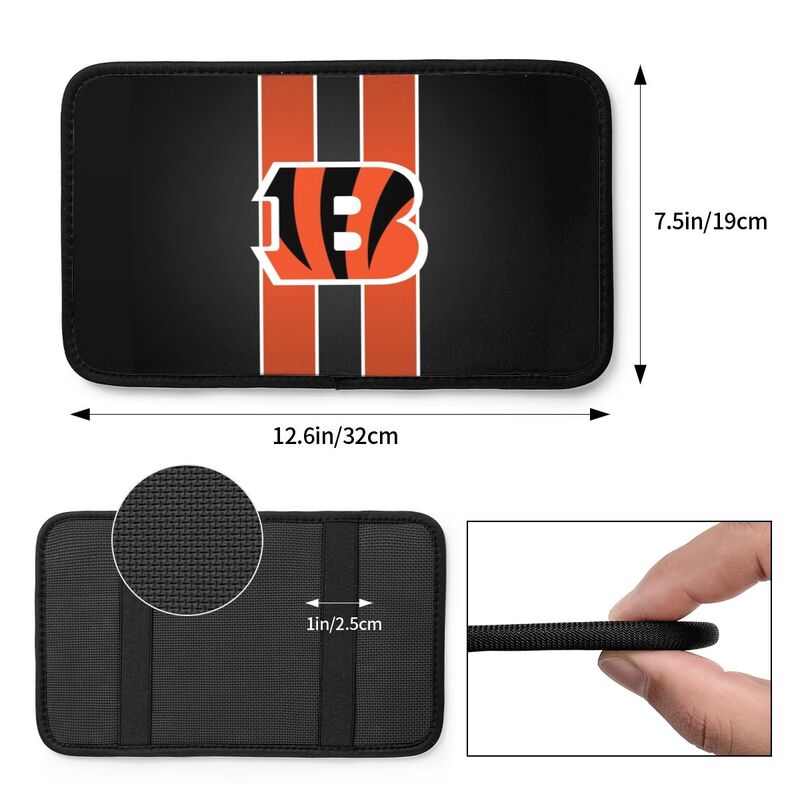 Car armrest box pad Cincinnati Bengals5 Printed central armrest box pad anti slip pad