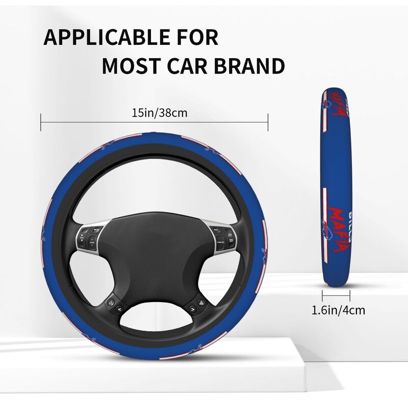 Buffalo Bills 3 Printed elastic steering wheel cover car steering wheel protective cover