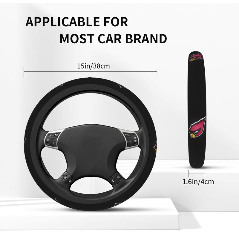 Arizona Cardinals Printed elastic steering wheel cover car protective cover