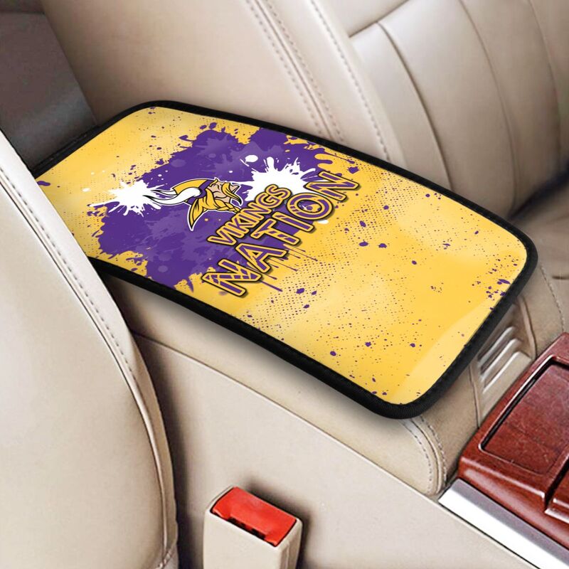 Minnesota Vikings print car center console armrest pad Car armrest box protective cover