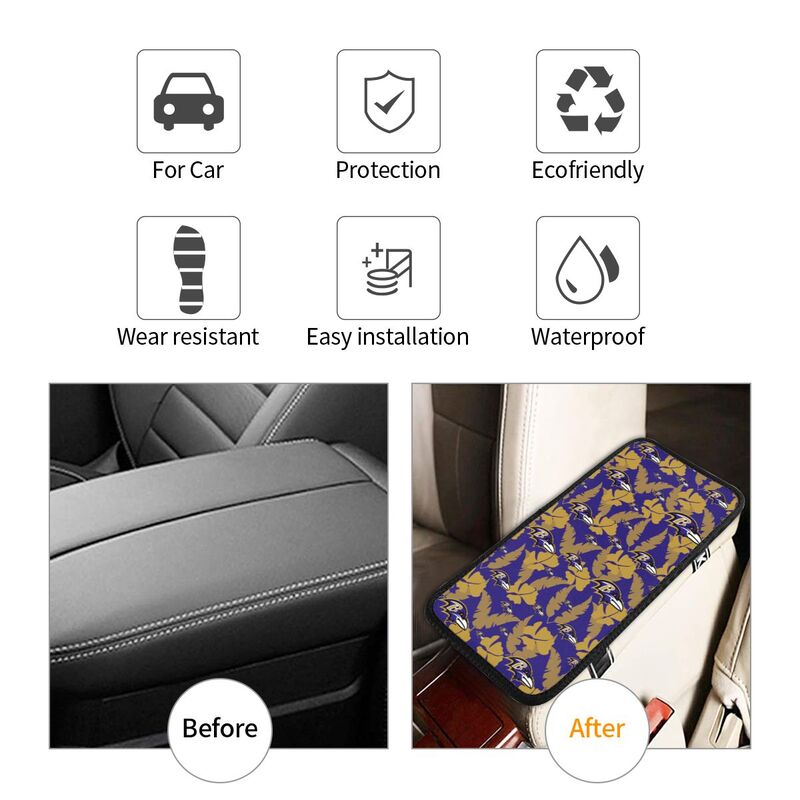 Baltimore Ravens printing Center console armrest pad car armrest protective cover car
