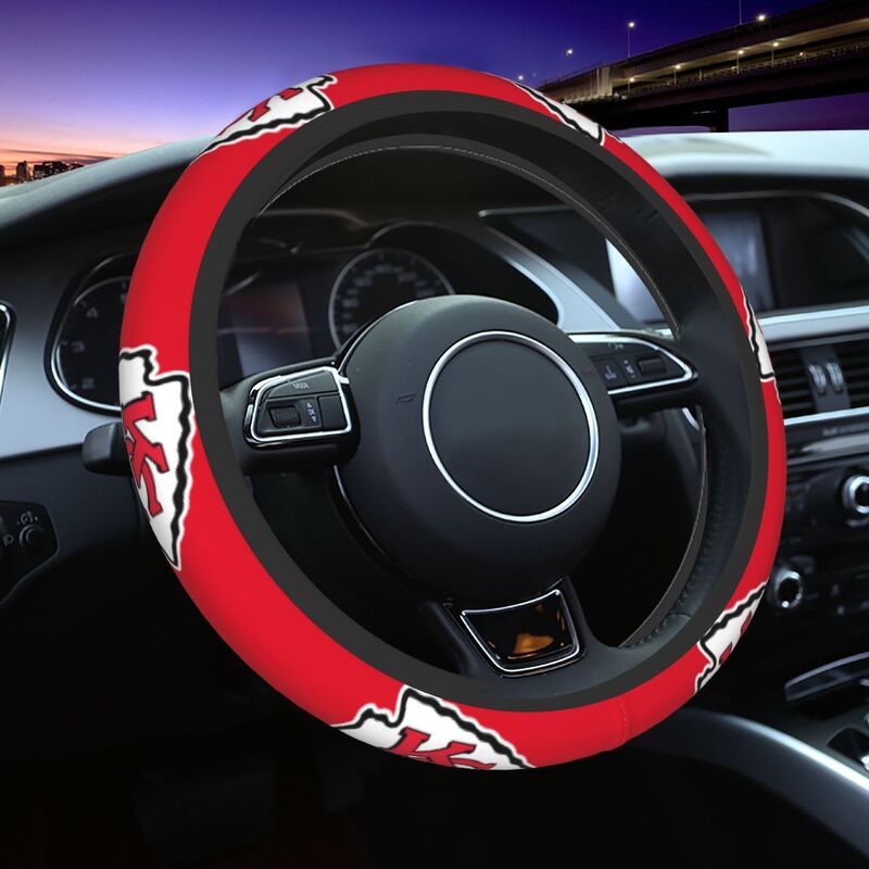 Kansas City Chiefs 2 Printed breathable elastic steering wheel cover