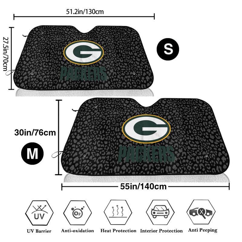 Green Bay Packers Printed Car windshield sunshades is suitable front Car windshield sunshades