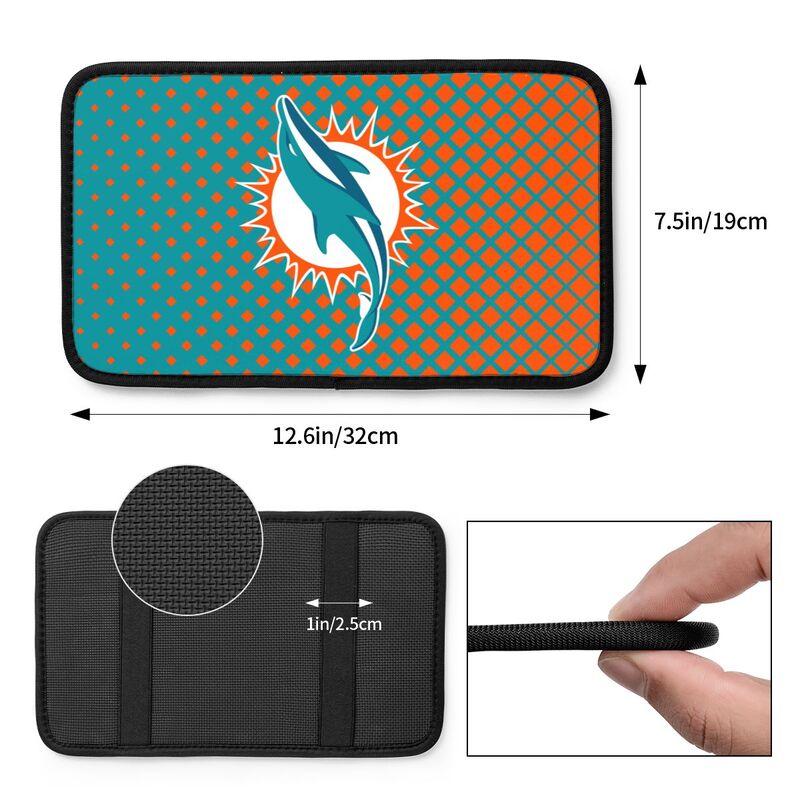 Miami Dolphins Car handrail box cushion Personalized printed car armrest cover