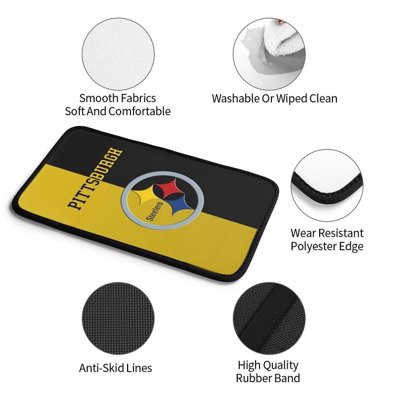 Car armrest box pad Pittsburgh Steelers 3 Printed central armrest box cushion protective pad