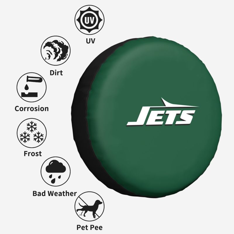 New York Jets Car tire protection cover spare tire waterproof and dustproof cover
