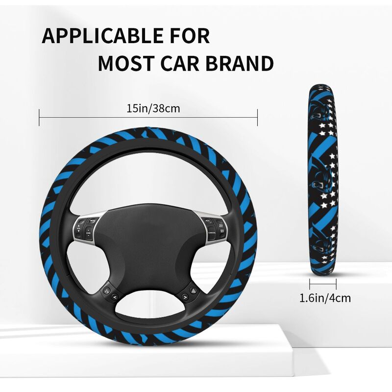 Carolina Panthers 2 Printed breathable elastic steering wheel protective cover