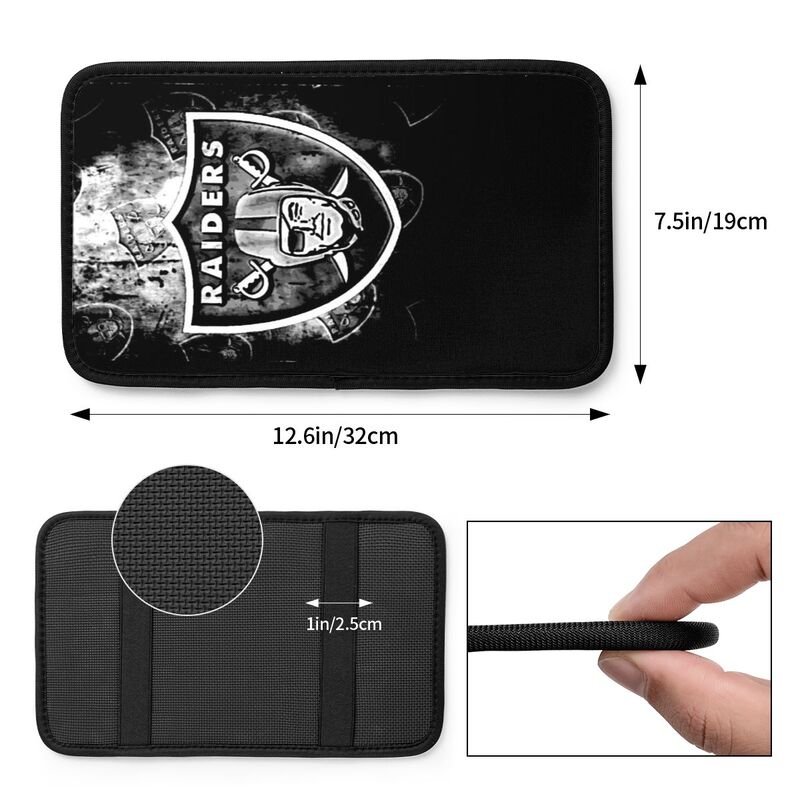Car armrest box pad Las Vegas Raiders 3 Printed center armrest box pad protective pad