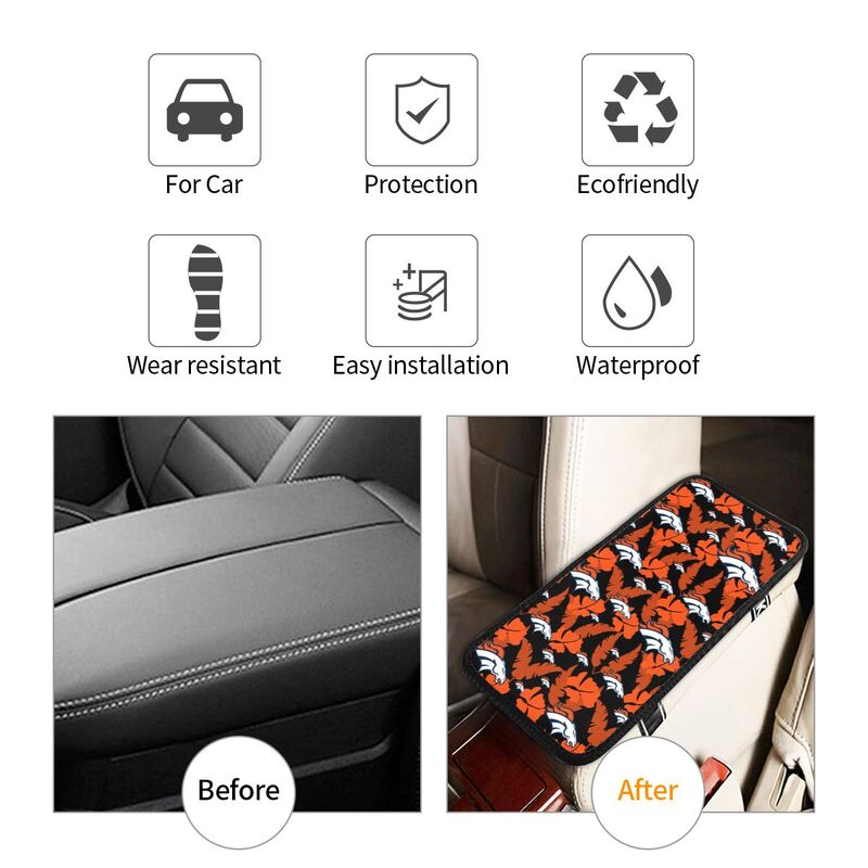 Denver Broncos printing Center console armrest pad car armrest protective cover car
