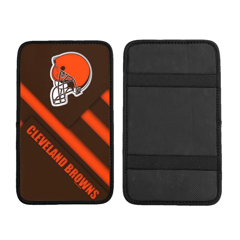 Car armrest box pad Cleveland Browns 2 Printed central armrest box pad protective pad