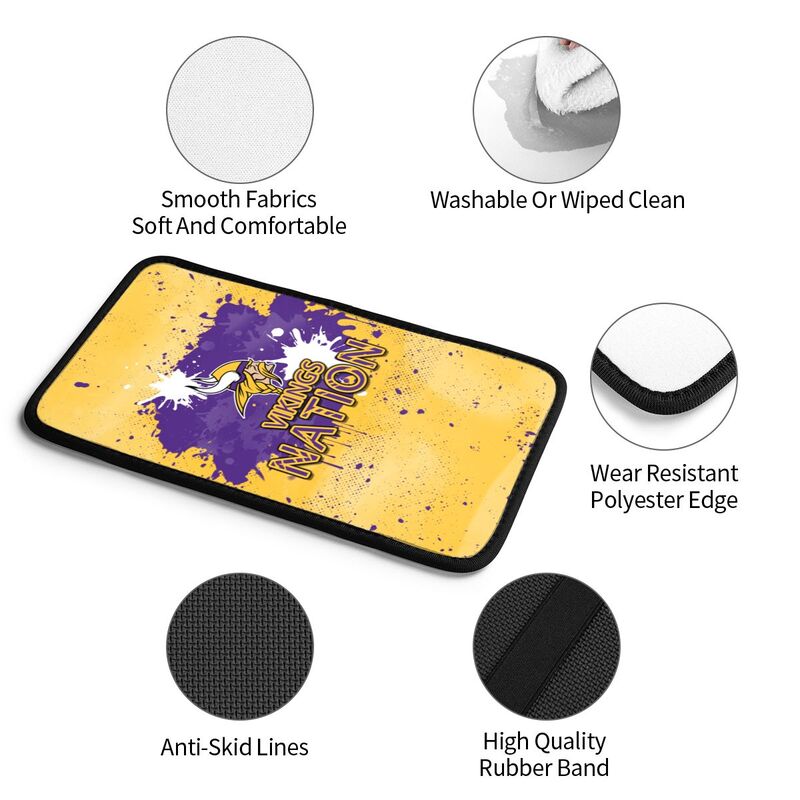 Minnesota Vikings print car center console armrest pad Car armrest box protective cover
