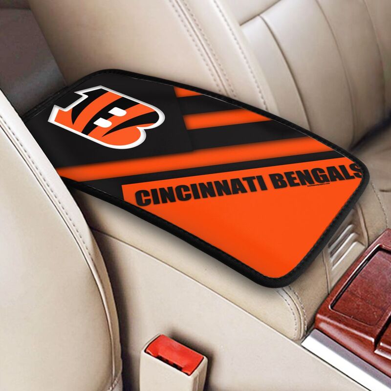 Car armrest box pad Cincinnati Bengals Printed central armrest box pad anti slip pad