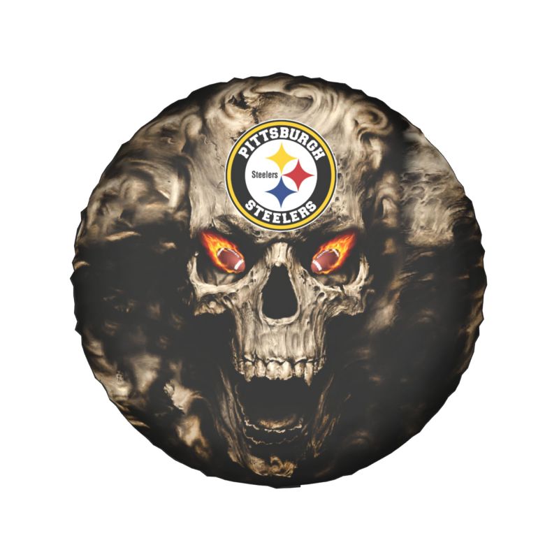 Pittsburgh Steelers 2 print Skull print car tire cover tire dust cover