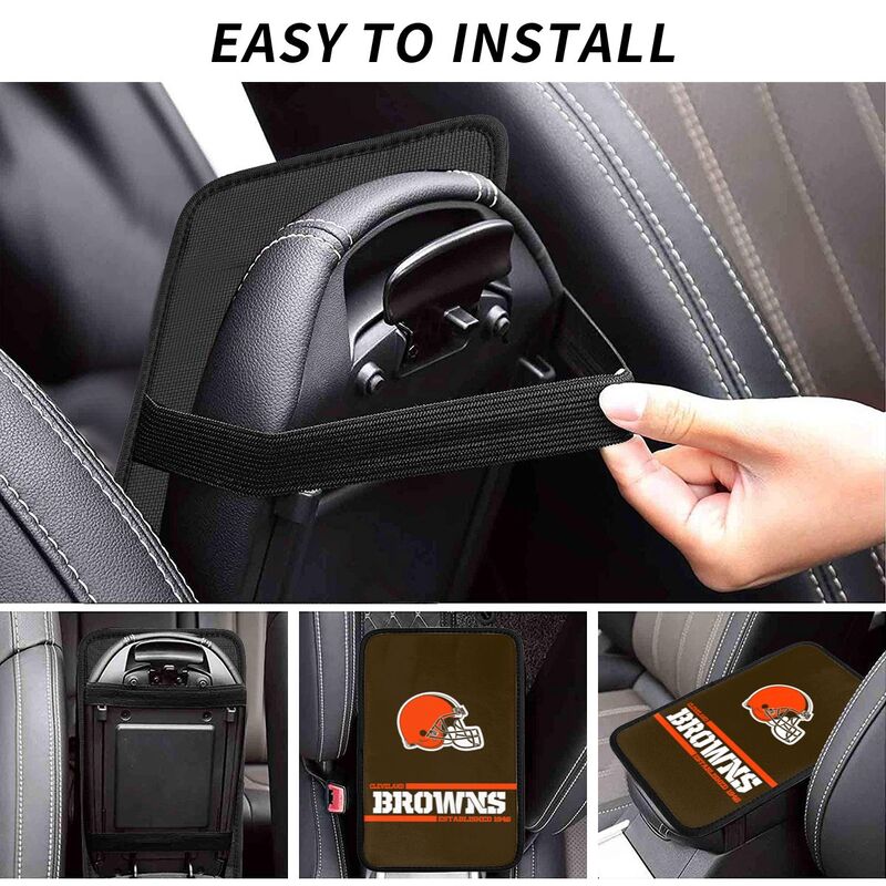 Cleveland Browns Printed car armrest box pad Protective pad