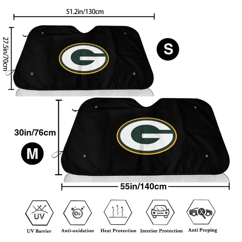 Green Bay Packers 4 Printing suitable for front Car windshield sunshades Car windshield sunshades