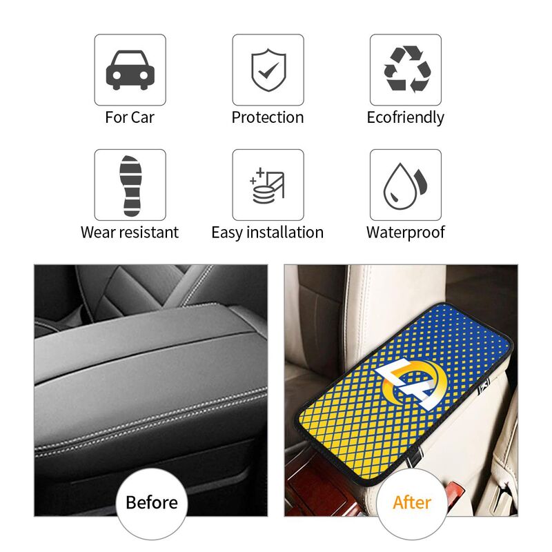 Los Angeles Rams Car handrail box cushion Personalized printed car armrest cover