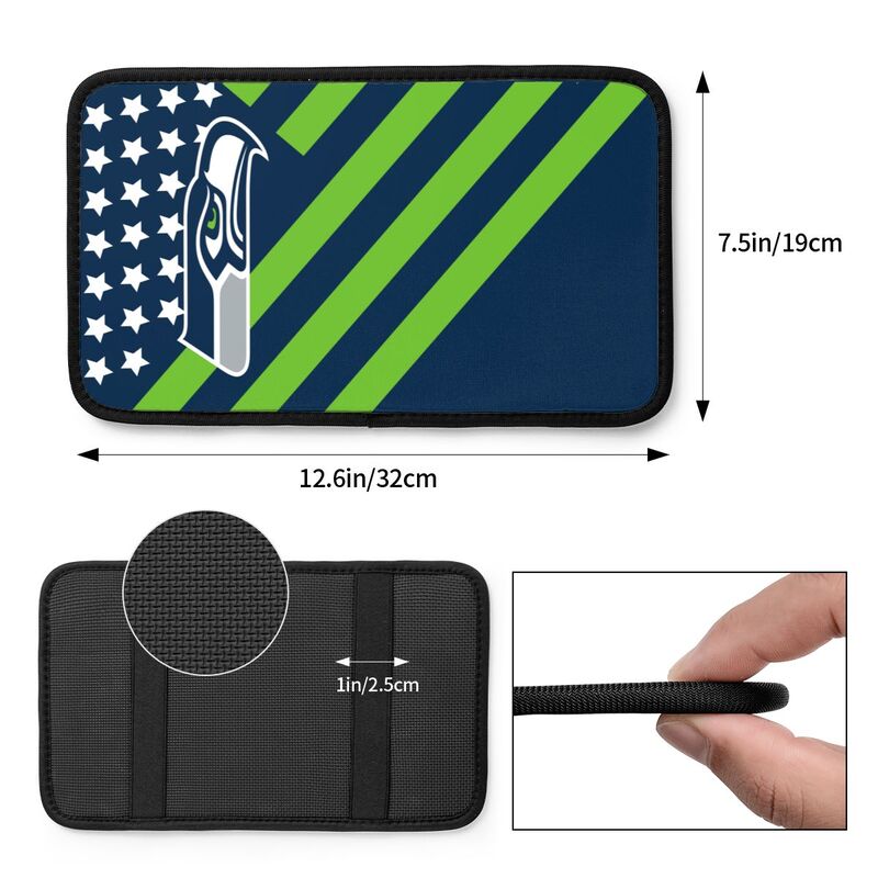 Seattle Seahawks1 Printed car armrest box pad anti-abrasion pad