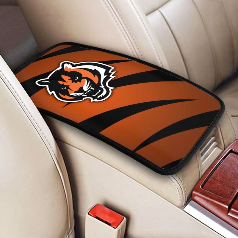 Car armrest box pad Cincinnati Bengals 3 Printed center armrest box pad protective pad