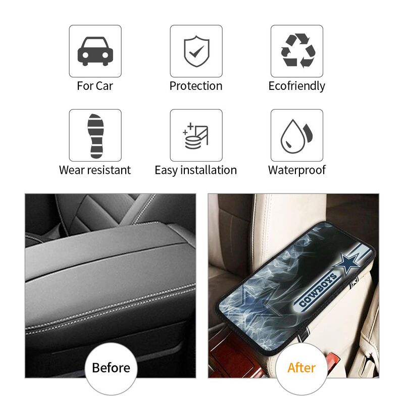 Car armrest box pad Dallas Cowboys2 Printed central armrest box pad anti slip pad