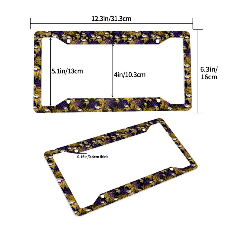 Minnesota Vikings Print Car license plate frame four hole license plate holder (one pair)