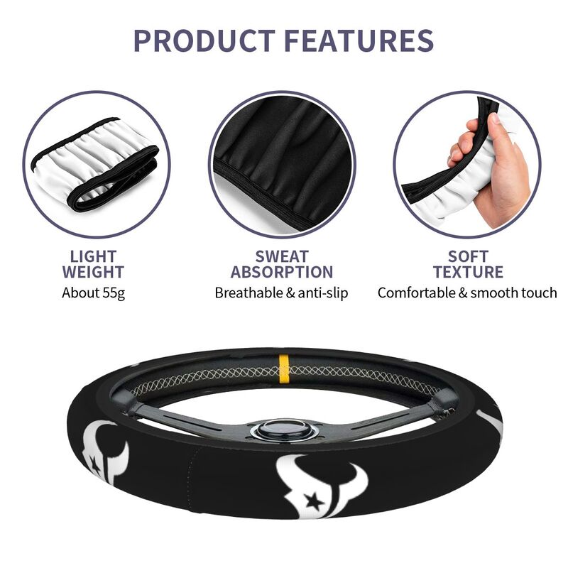 Houston Texans 2 Printed breathable elastic steering wheel cover