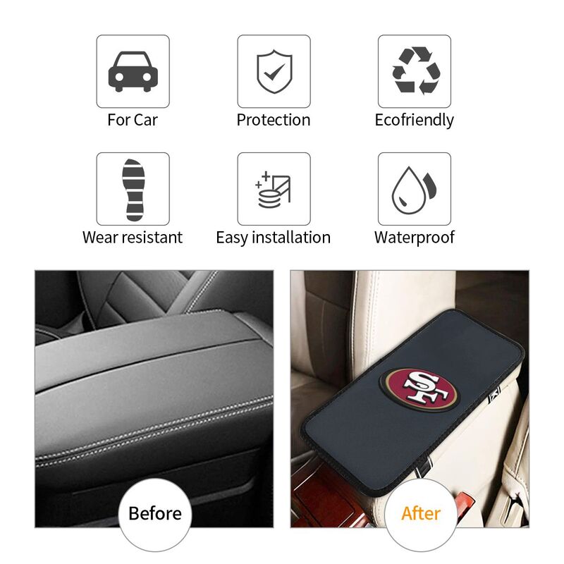 Car armrest box pad San Francisco 49ers 2 Printed central armrest box pad protective pad