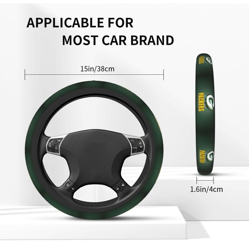 Green Bay Packers Printed breathable anti slip cover elastic steering wheel cover