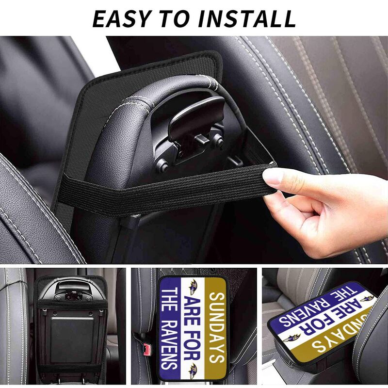 Baltimore Ravens Personalized printed car armrest cover Car handrail box cushion