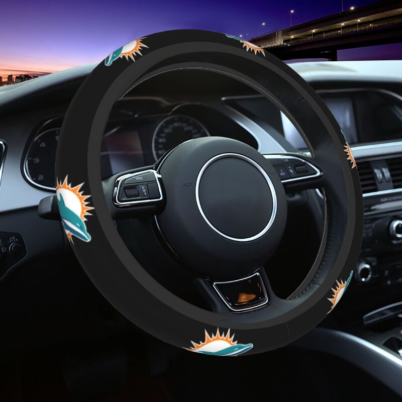 Miami Dolphins Printed breathable elastic steering wheel cover
