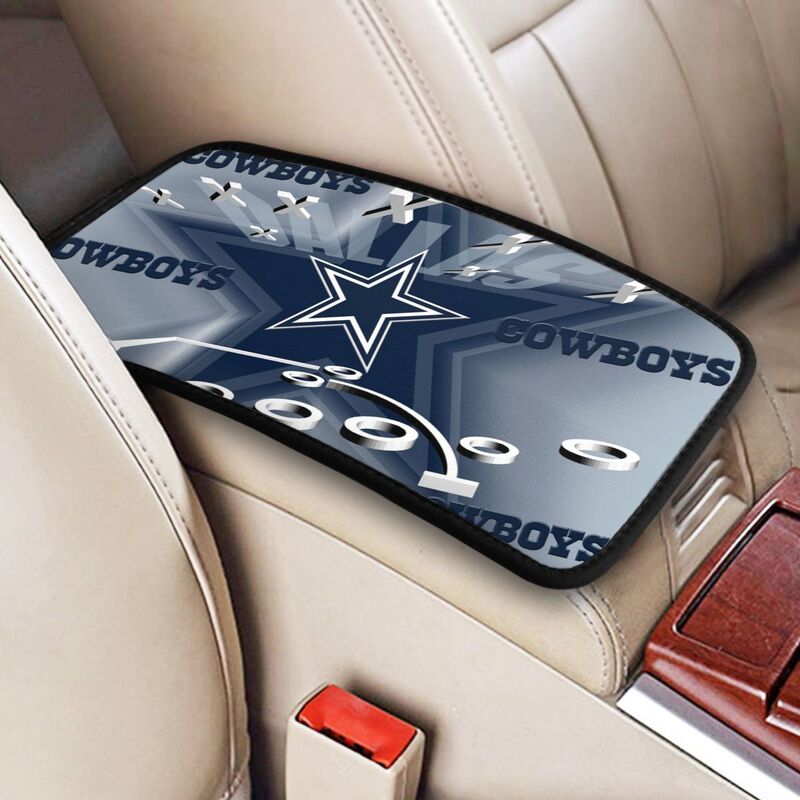 Car armrest box pad Dallas Cowboys8 Printed central armrest box pad anti slip pad