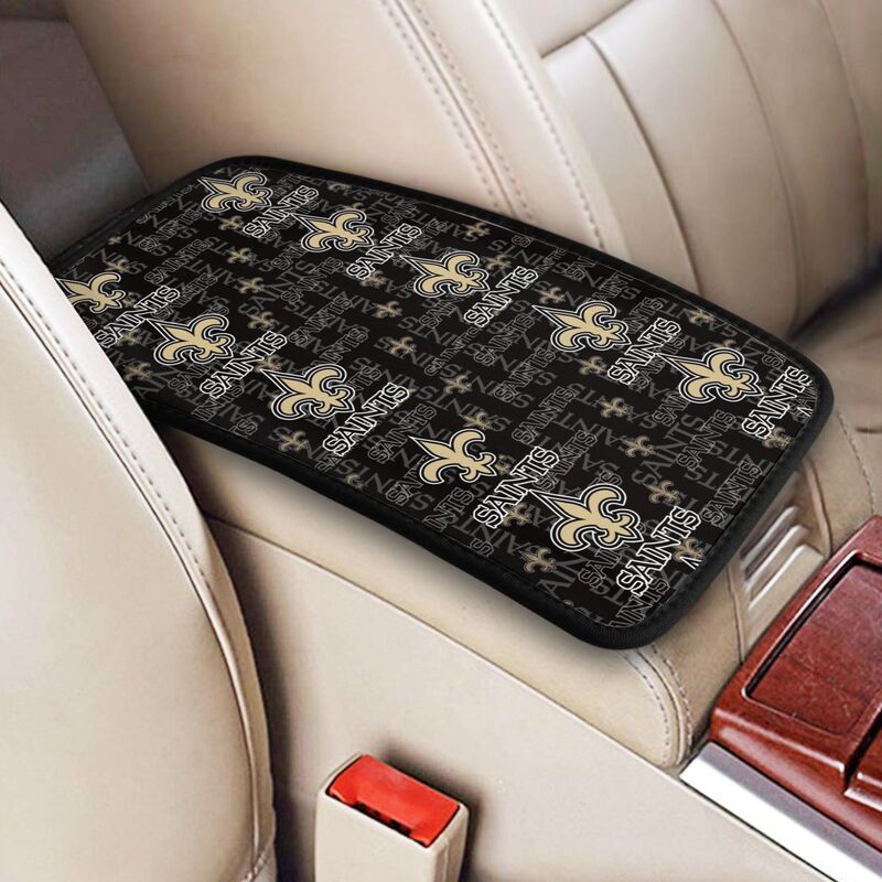 Car armrest box pad New Orleans Saints1 Printed central armrest box pad anti slip pad