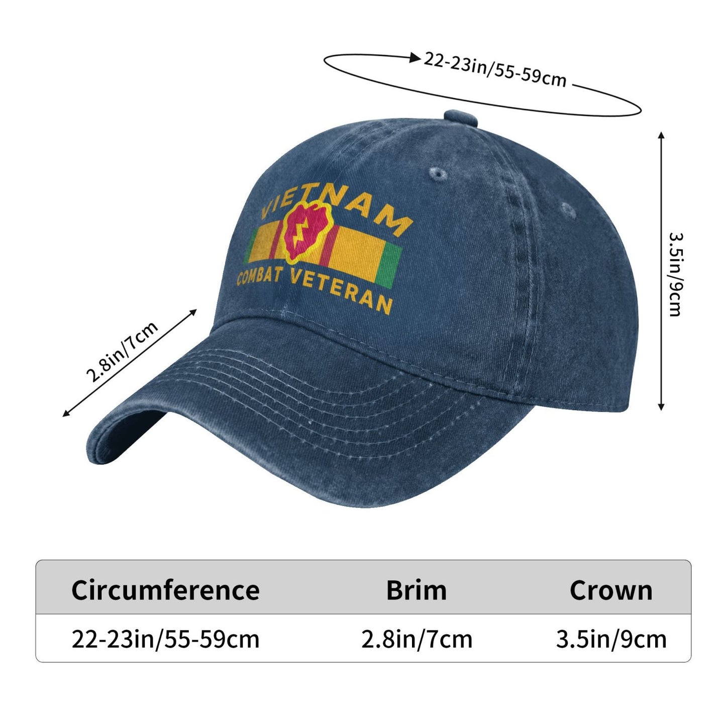 Vietnam 25th Infantry Div Combat Veteran Printed unisex baseball cap adjustable cap outdoor sun hats trucker hat