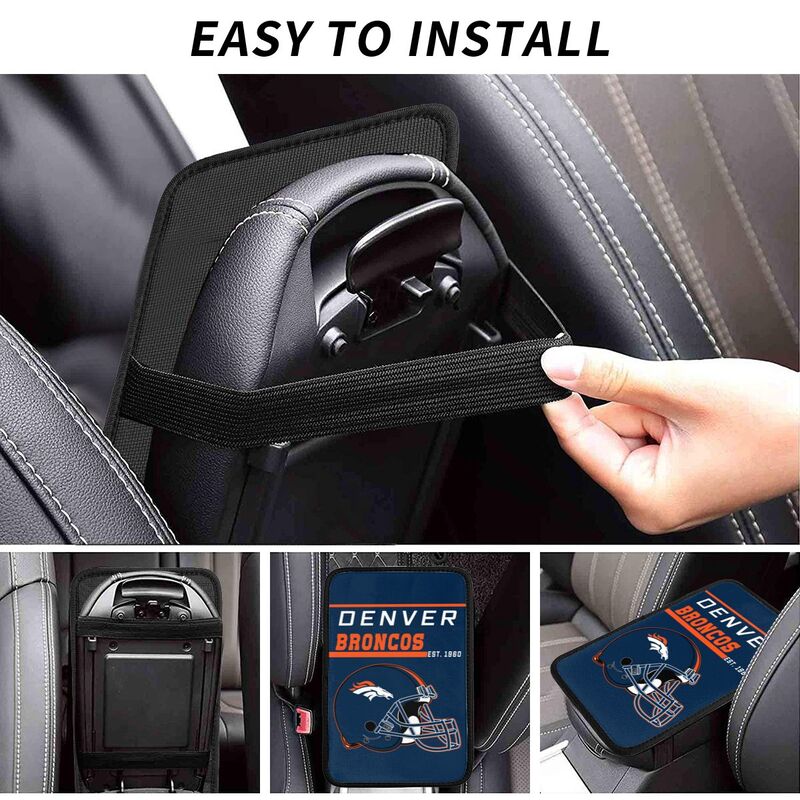 Denver Broncos Print car armrest box cushion armrest protective cover