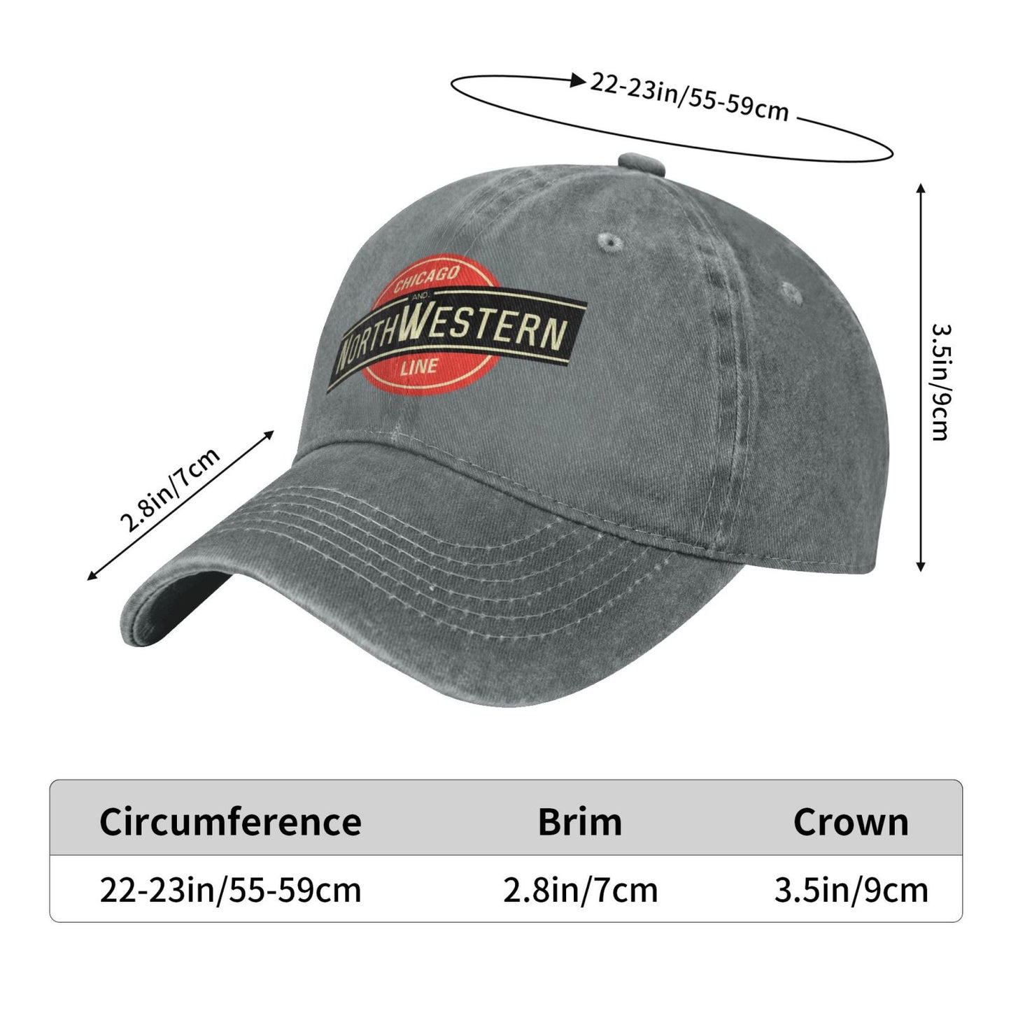 Chicago and North Western Railway Printed unisex baseball cap adjustable cap veteran gift