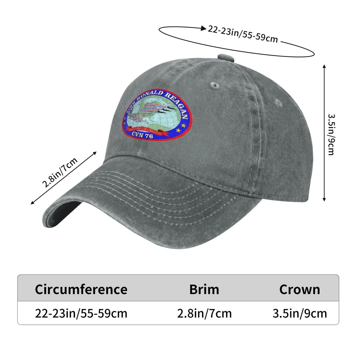 USS Ronald Reagan (CVN-76) Printed unisex baseball cap adjustable cap veteran gift
