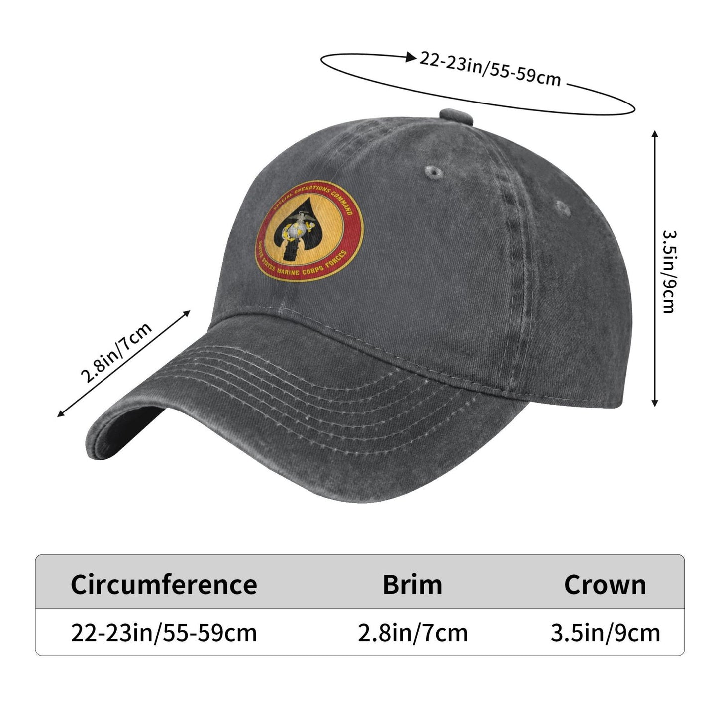 Seal Of Marine Corps Forces Special Operations Command (MARSOC) Printed unisex baseball cap adjustable cap veteran gift